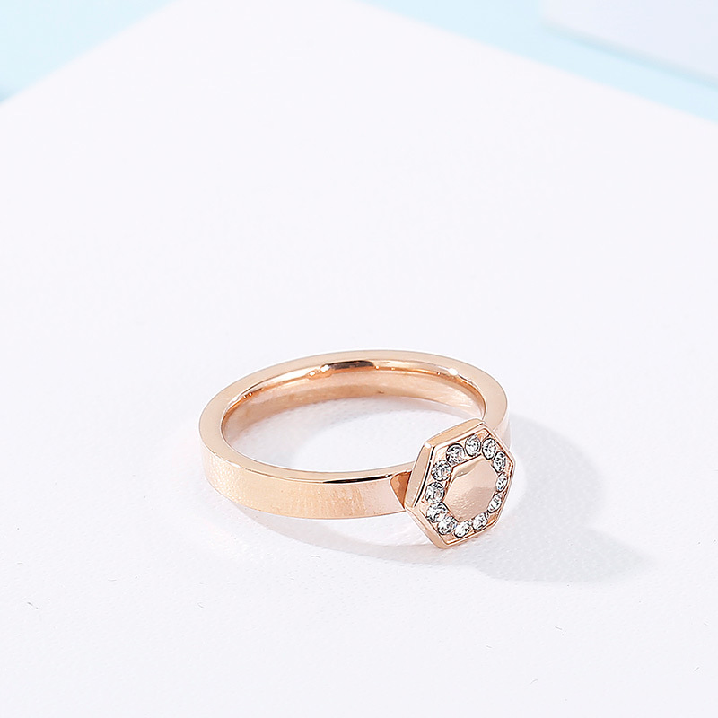 Simple Style Classic Style Square Titanium Steel Inlay Artificial Gemstones Rings