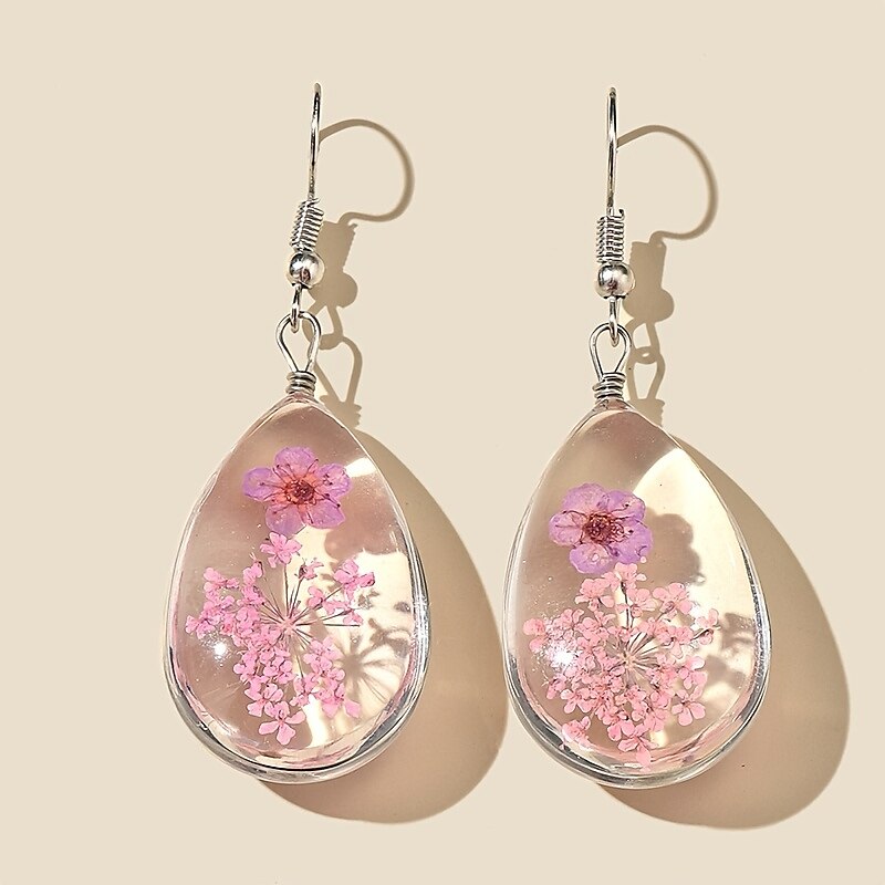 1 Pair Earrings For Women's Work Gift Daily Acrylic Alloy Drop Petal