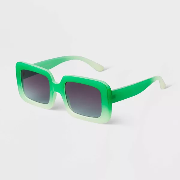Women's Oversized Plastic Retro Rectangle Sunglasses